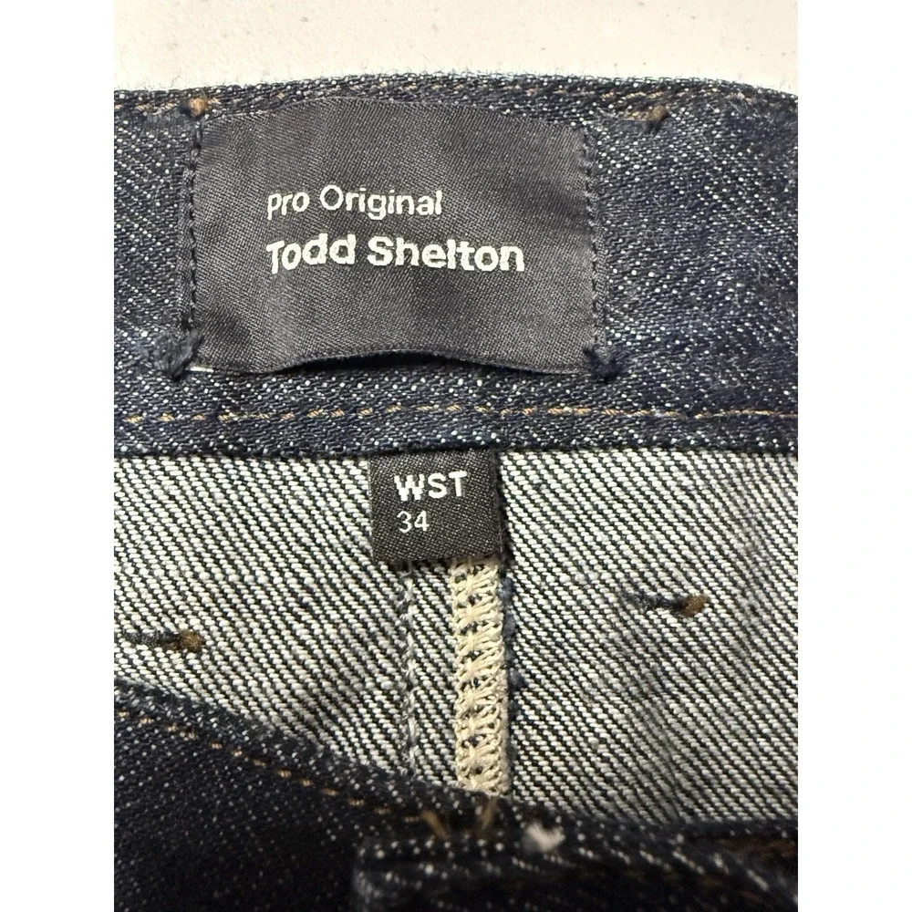 Todd Shelton Pro Original Selvedge Denim Jeans Men's 34 Dark Wash Basic EUC